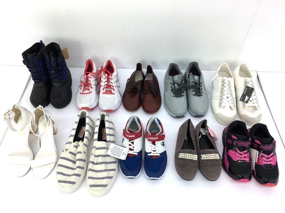 45 シューズアソート10足セット Femininecafe 瞬足lemonpie Melange Lecoqsportif Mobus Zeha Mizuno H E P Asics 19 0 27 5 M メンズ レディース キッズ ブーツ チャリティー みっけ東京通販